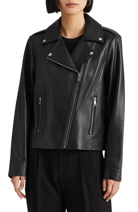 Women's Lauren Ralph Lauren Leather & Faux Leather Jackets | Nordstrom