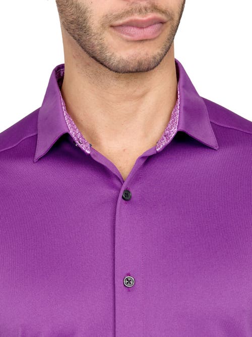 Construct Con.struct Solid Performance Button-down Shirt In Purple