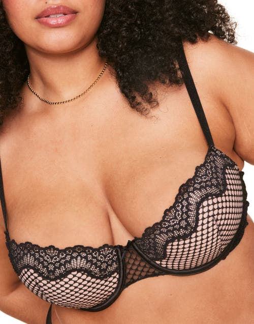 Adore Me Rubie Push Up Demi Bra In Black