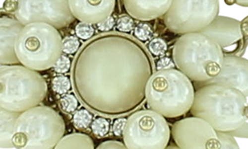 Olivia Welles Flower Statement Making Necklace In Gold/cream