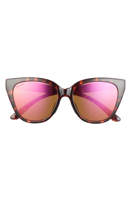 Smith Era 55mm ChromaPop Polarized Cat Eye Sunglasses in Tortoise/Rose Gold Mirror at Nordstrom