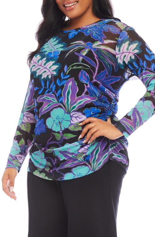 Shop Karen Kane Floral Print Top In Purple Print