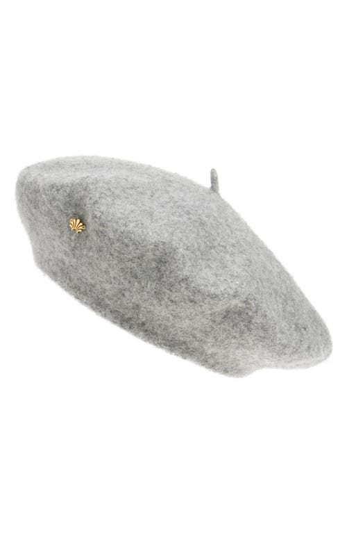 Lele Sadoughi Wool Felt Beret in Heather Grey 