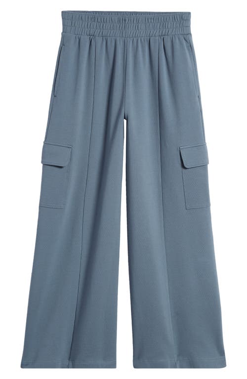 Treasure & Bond Kids' Wide Leg Stretch Cotton Cargo Pants in Blue Mirage at Nordstrom, Size Xl