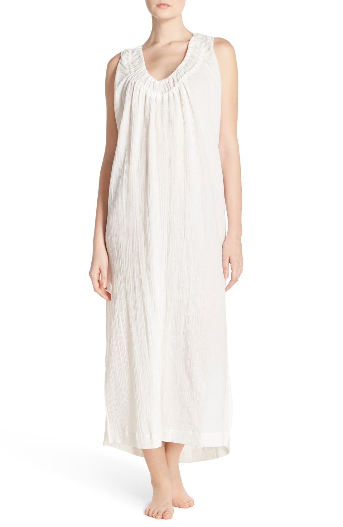 white cotton gauze nightgown