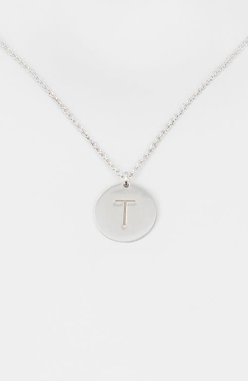 Meshmerise Initial Disc Pendant Necklace In White-t