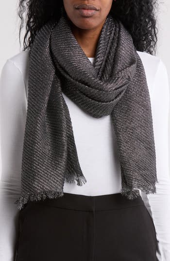 Nordstrom Rack Pleated Occasion Scarf In Black