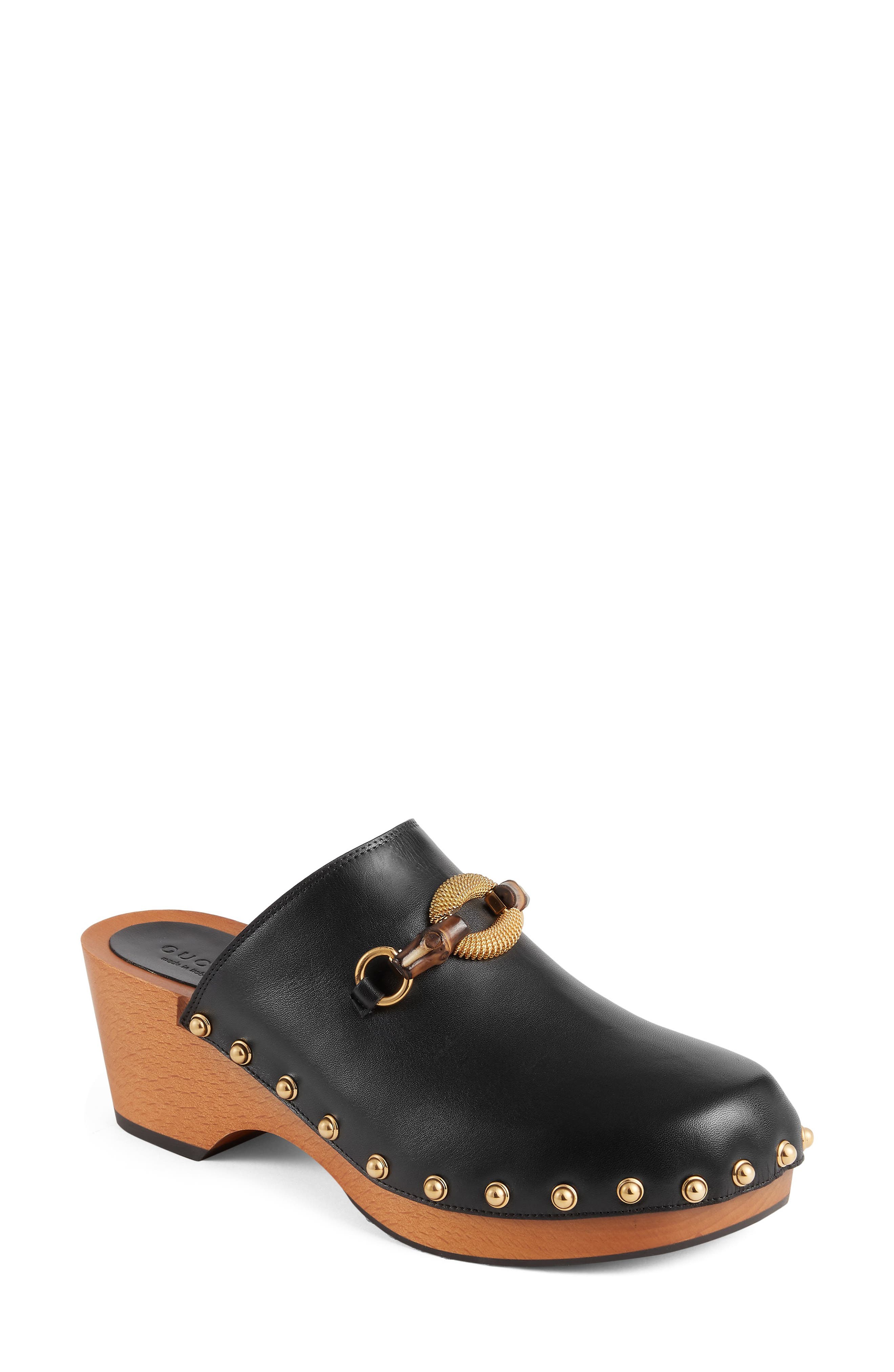 gucci bamboo horsebit clog