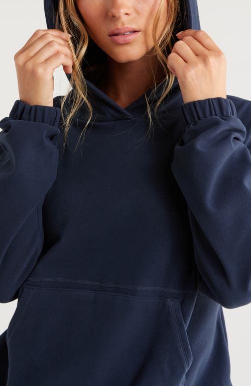 Shop Zella Plush Fleece Hoodie In Navy Sapphire