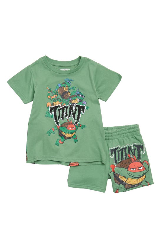 Shop Freeze Teenage Mutant Ninja Turtles Graphic T-shirt & Shorts Set In Green