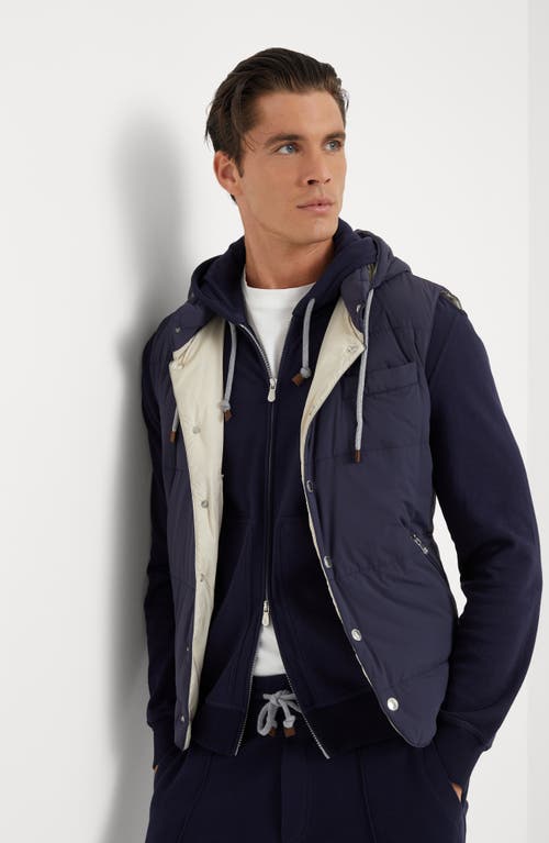 Shop Brunello Cucinelli Nylon Down Vest In Blue