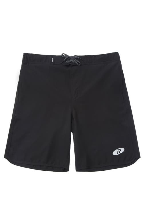 Rokka&rolla Quick-dry Stretch Swim Trunks With Adjustable Waistband In Black