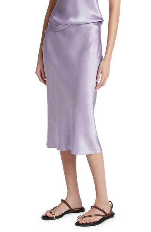 Vince Midi Satin Slip Skirt In Wisteria