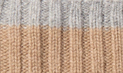 Amicale Pop Top Fingerless Cashmere Knit Gloves In Camel