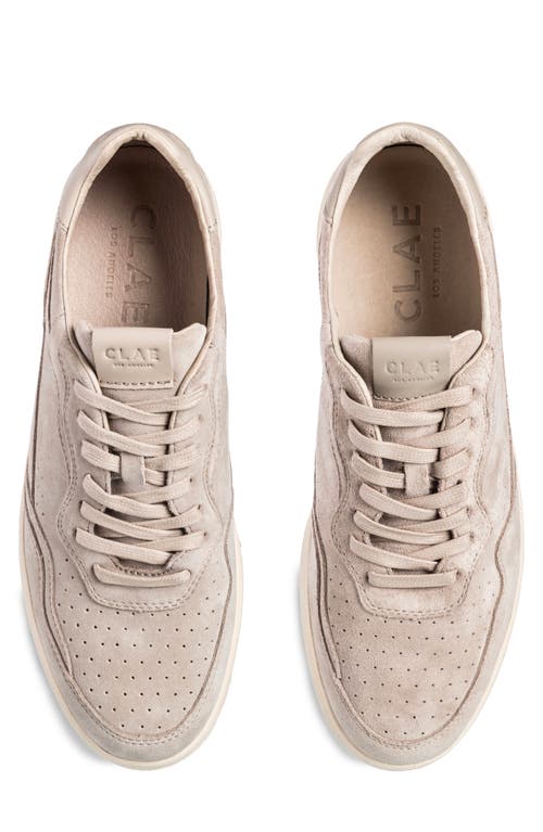 Clae Haywood Leather Sneaker In Feather Grey Suede