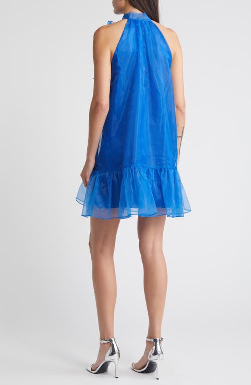 Chelsea28 Organza Minidress In Blue Marmara