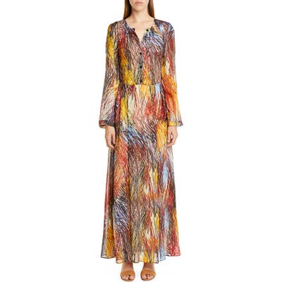 Missoni Print Long Sleeve Maxi Dress, US / 40 IT - Red