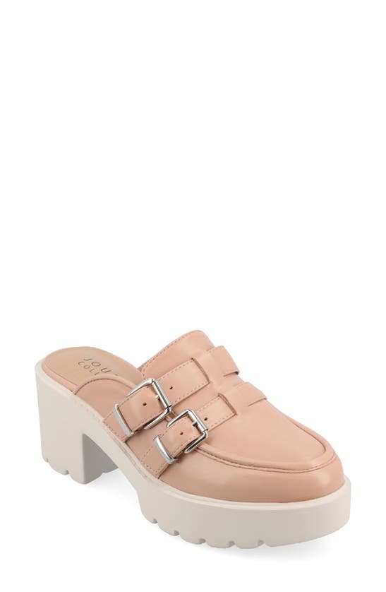 Journee Collection Brydie Platform Mule In Tan