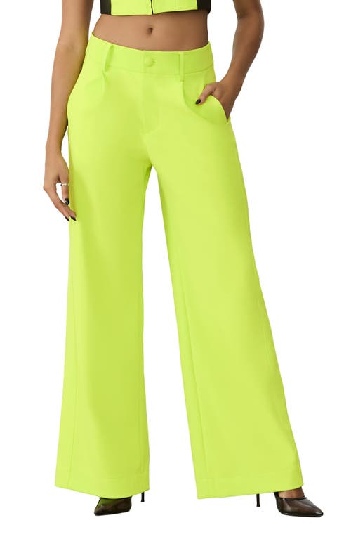 Luxe Wide Leg Trousers in Acid Lime