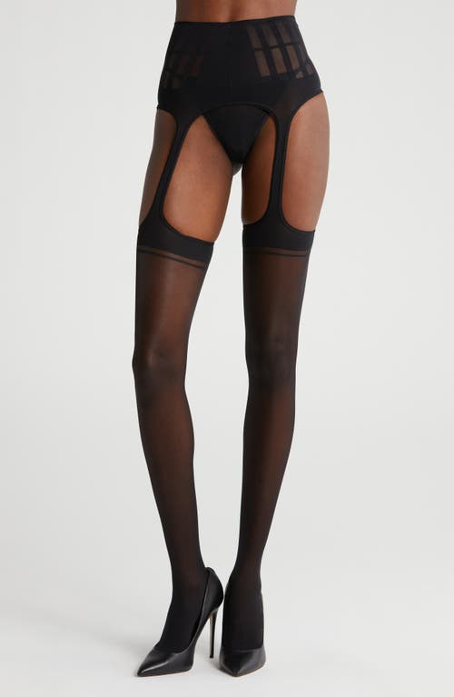 Magnetic Cutout Tights in Black