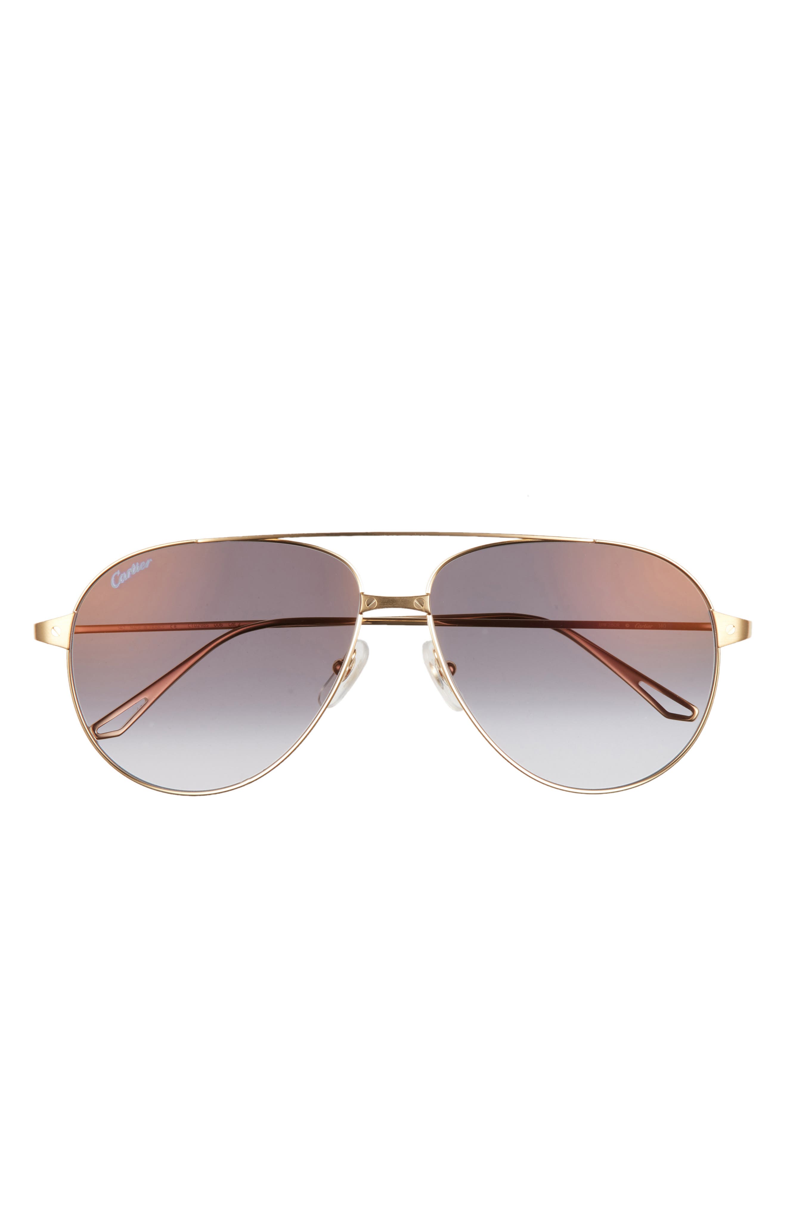 Cartier 59mm Aviator Sunglasses in Gold/Grey at Nordstrom