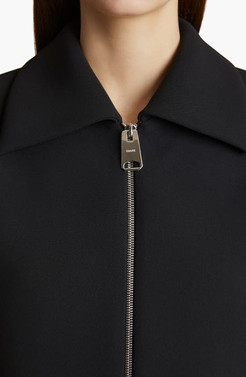 Khaite Robin Cropped Zip-front Top In Black