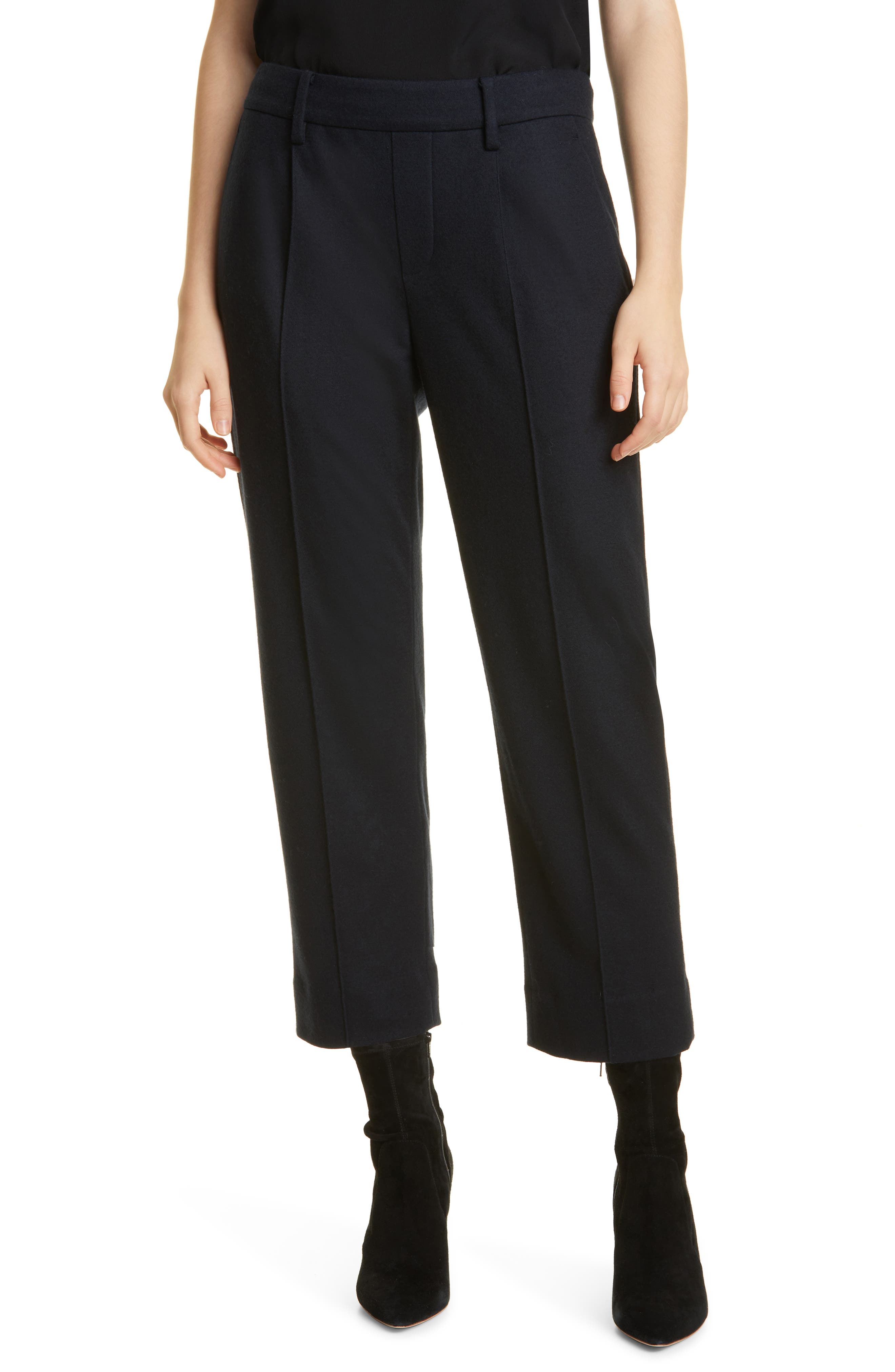 Vince Pintuck Wool Blend Pull-on Pants In Coastal Blue | ModeSens