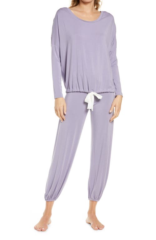Eberjey Gisele Jersey Knit Slouchy Pajamas in Delphinium/Ivory