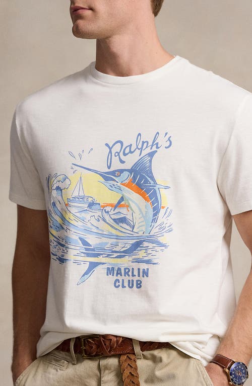 Shop Polo Ralph Lauren Ralph's Marlin Club Cotton Graphic T-shirt In Nevis