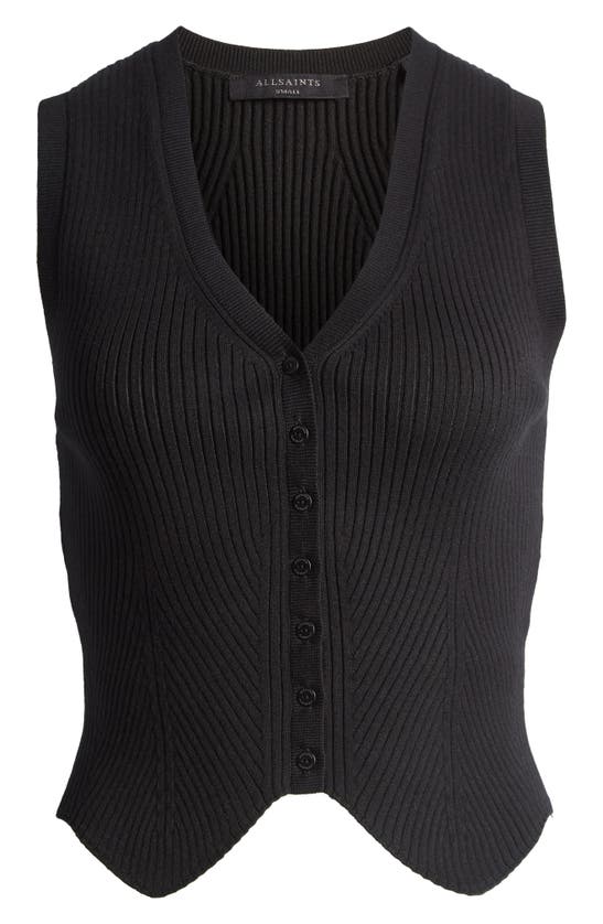 Shop Allsaints Cruz Rib Vest In Black