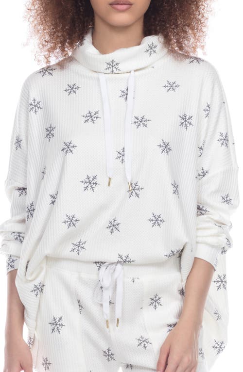 Honeydew Intimates Lounge Pro Waffle Pullover in Ivory Snowflakes