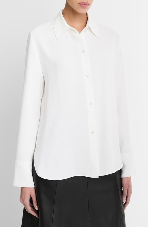 Shop Vince Pearly Button Shirt In Off White