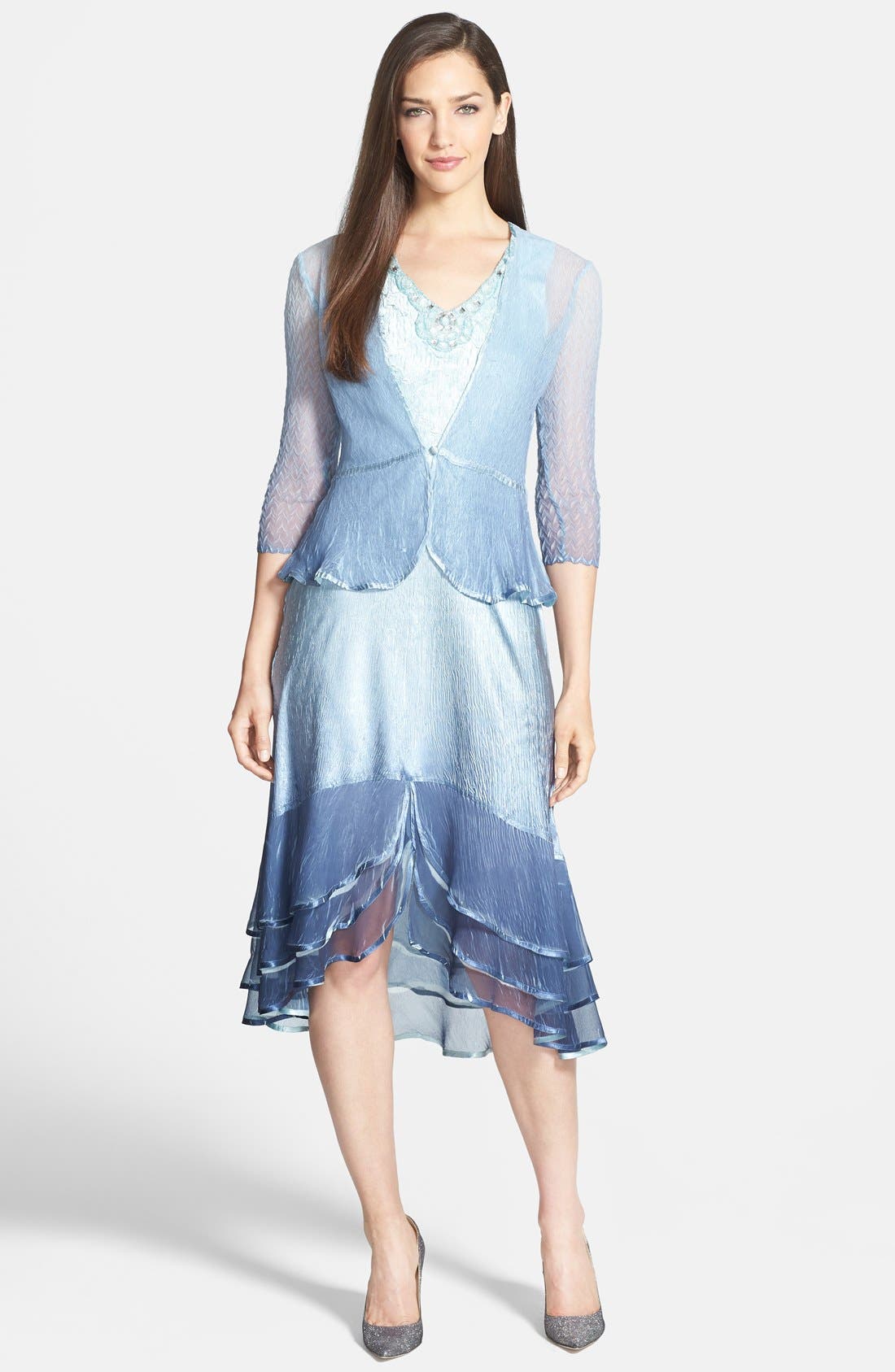 Komarov Charmeuse Dress & Chiffon Jacket | Nordstrom