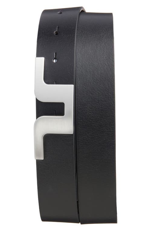 Shop J. Lindeberg Bridger Leather Belt In Black