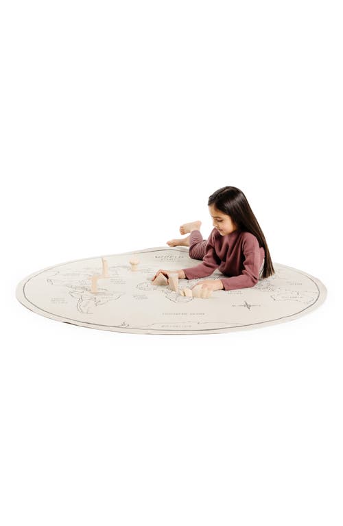 Gathre Kids'  Round Tapestry In World Map