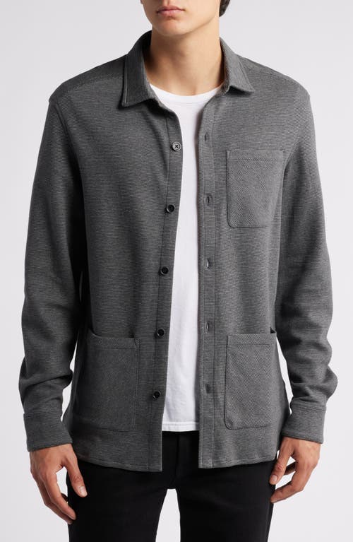 Robert Barakett Lockhead Cotton Blend Knit Overshirt In Dark Grey