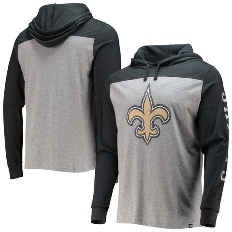 New Orleans Saints Nike Sideline Playbook Performance Pullover Hoodie -  Heathered Gray/Black