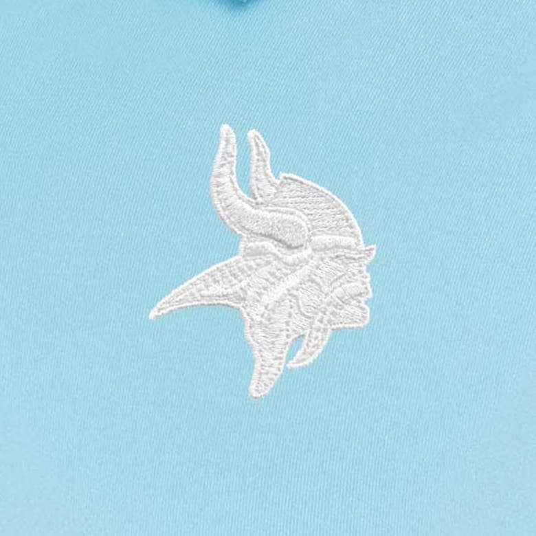 Shop Antigua Powder Blue Minnesota Vikings White Logo Sleeveless Recap Polo