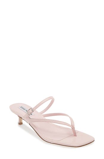 Steve Madden Jessa Kitten Heel Flip Flop In Pink Leather