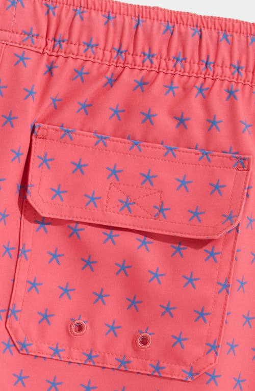 Vineyard Vines Kids' Chappy Crab Print Swim Trunks In Starfish Jetty Red