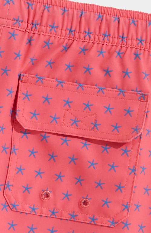 Shop Vineyard Vines Kids' Chappy Crab Print Swim Trunks In Starfish Jetty Red