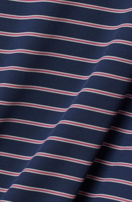 Shop Rhone Performance Golf Polo In Navy/hydrangea Micro Stripe