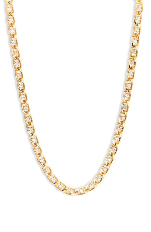 Jules Cubic Zirconia Curb Chain Necklace in Gold