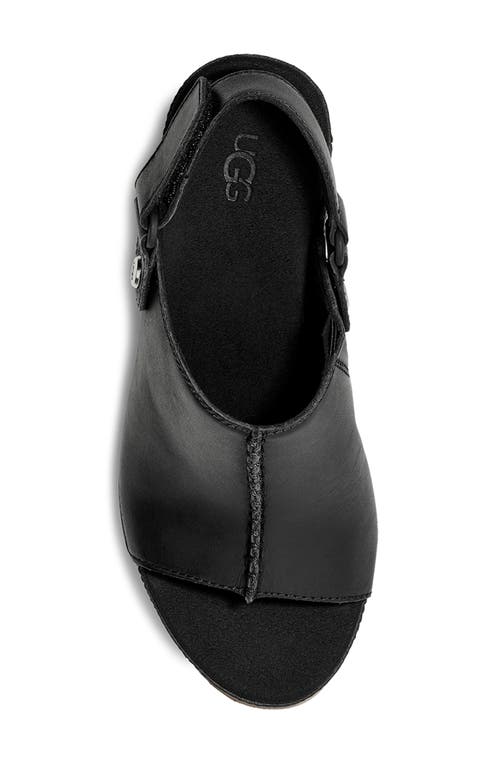 Ugg Abbot Wedge Slingback Sandal In Black