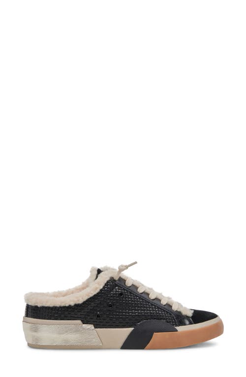 Shop Dolce Vita Zantel Faux Shearling Lined Slip-on Sneaker In Black Woven