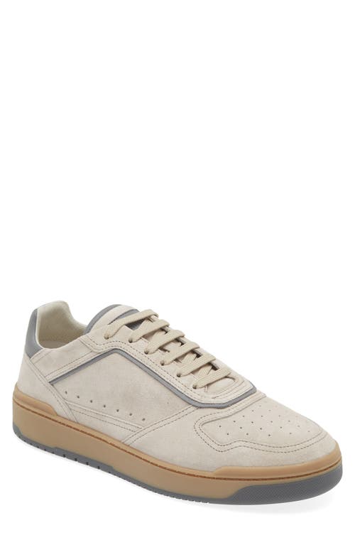 Brunello Cucinelli Washed Suede Court Sneaker Grey at Nordstrom,