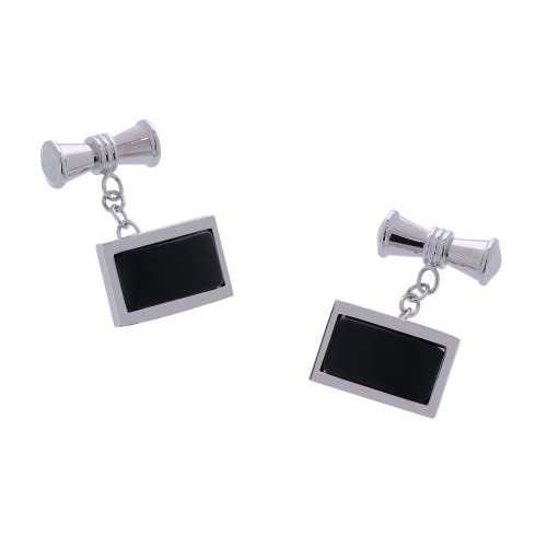 Trafalgar Banbury Silk Button End Suspenders (braces) And Esteban Cufflinks Set In Black