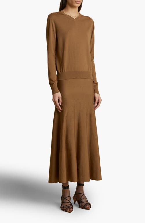 KHAITE KHAITE SENTA WOOL BLEND V-NECK SWEATER
