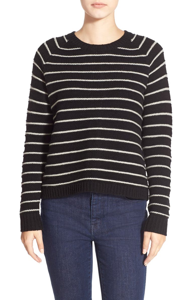 Madewell 'Palisade' Cable Stripe Back Zip Sweater | Nordstrom