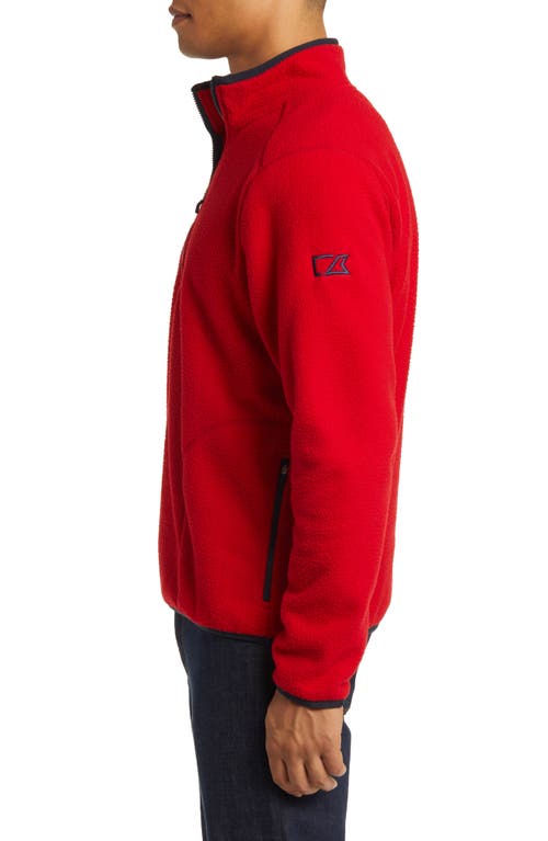 Cutter & Buck Cascade Fleece Pullover In Red/navy Blue